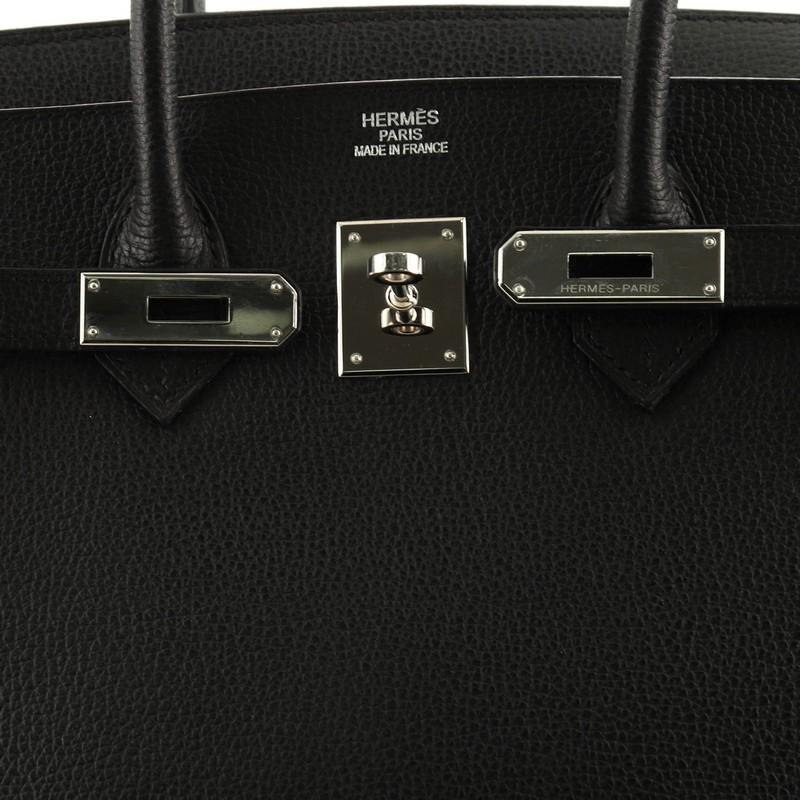 Hermes Birkin Handbag Noir Vache Liegee with Palladium Hardware 35 1