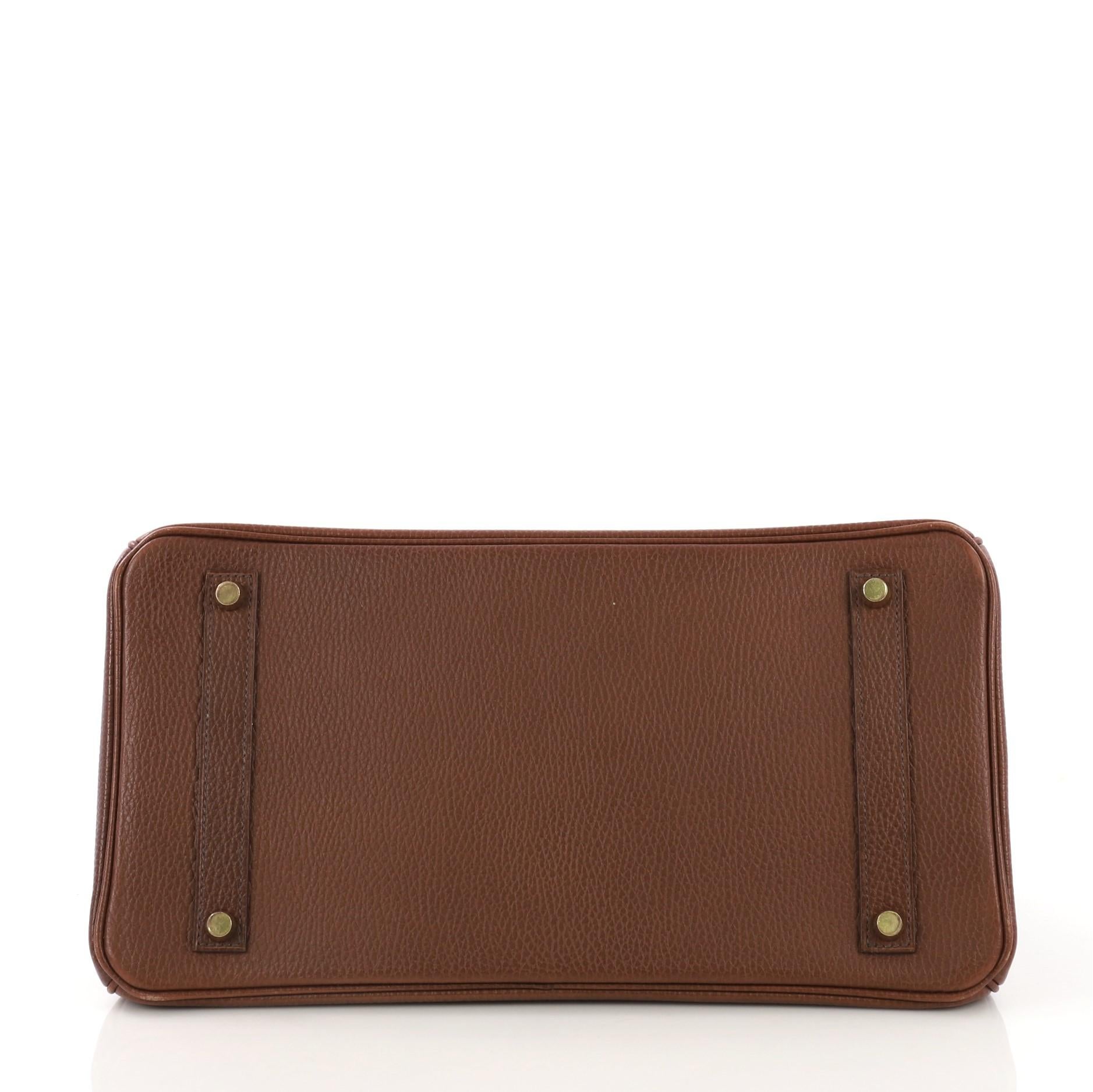 Women's Hermes Birkin Handbag Noisette Ardennes with Gold Hardware 35