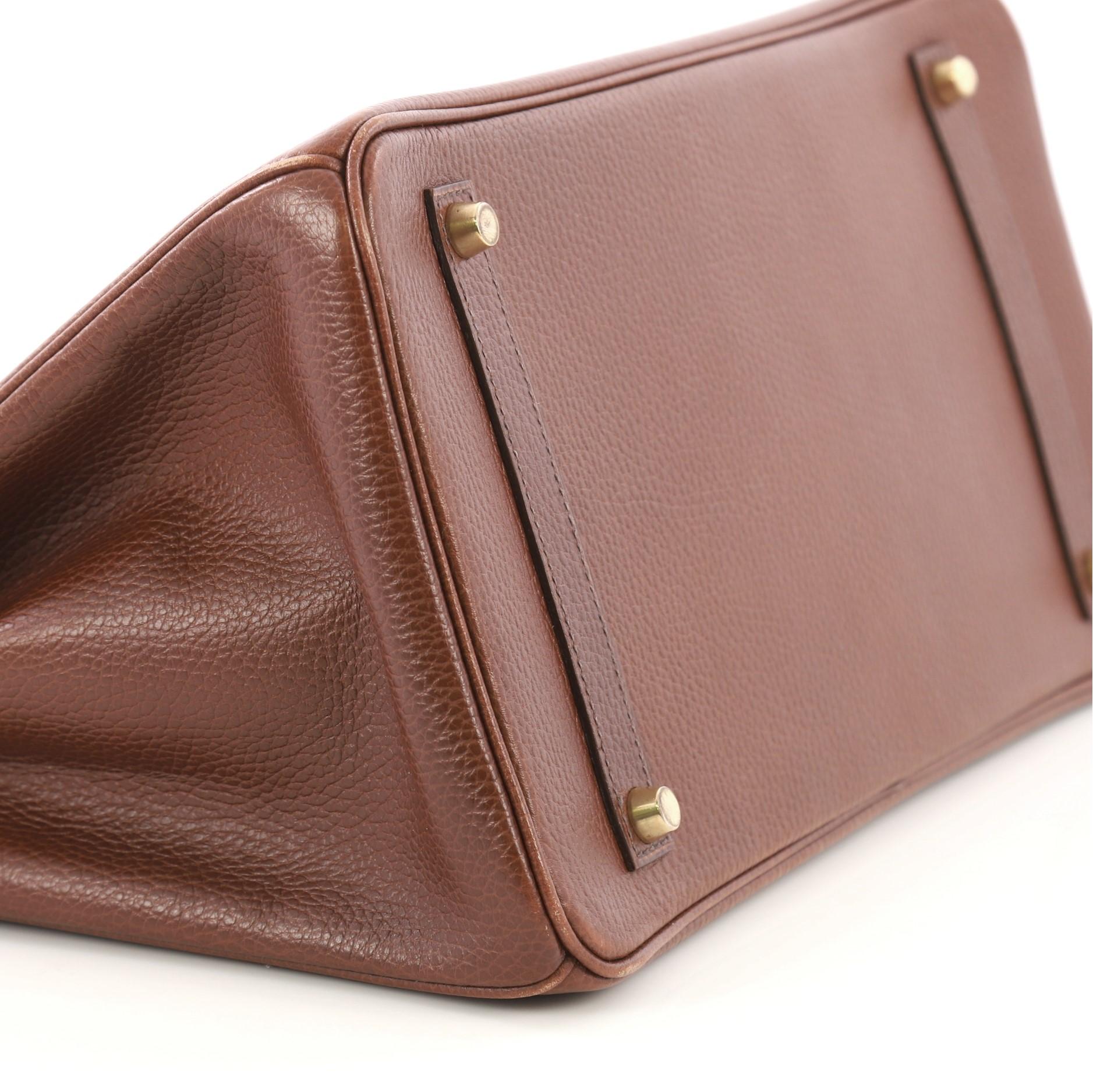 Hermes Birkin Handbag Noisette Ardennes with Gold Hardware 35 3