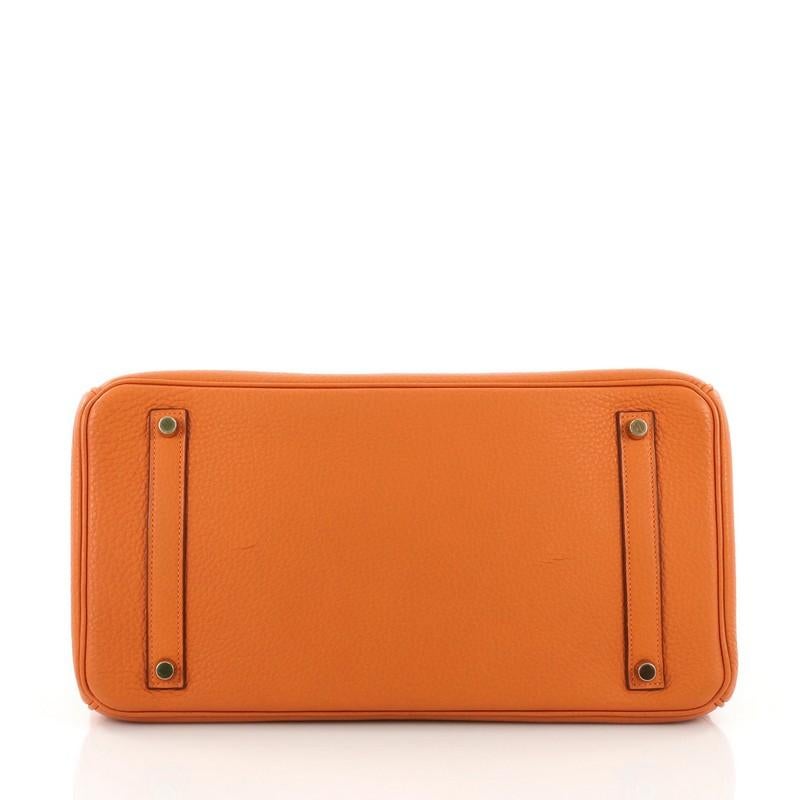 Women's or Men's Hermes Birkin Handbag Orange Clemence with Gold Hardware 35