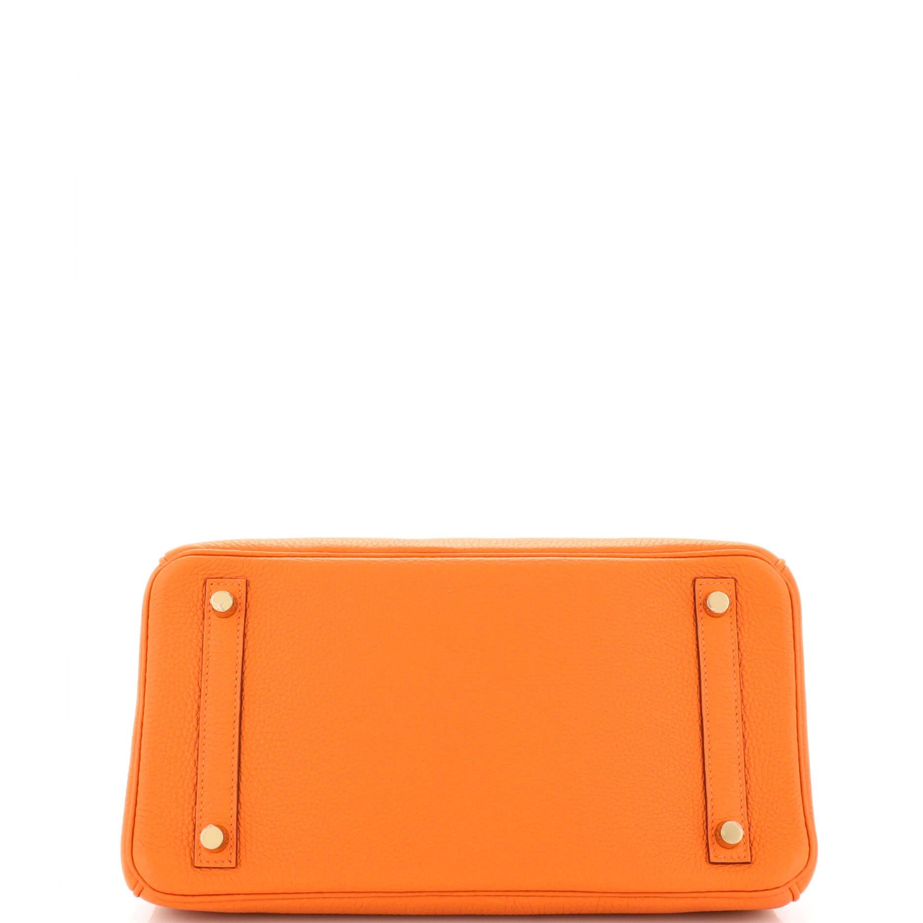 Hermes Birkin Handbag Orange H Clemence with Gold Hardware 30 1