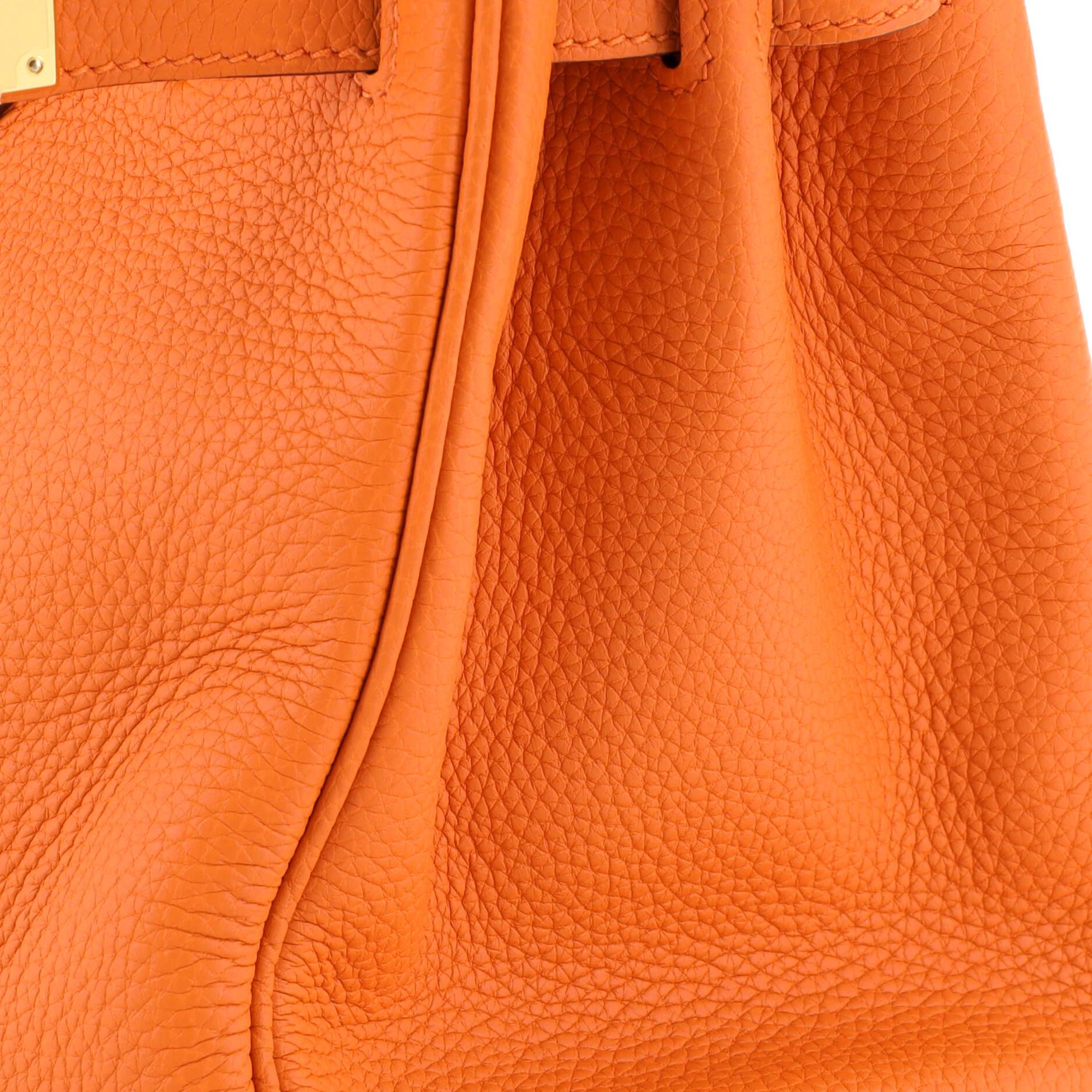 Hermes Birkin Handbag Orange H Clemence with Gold Hardware 30 4