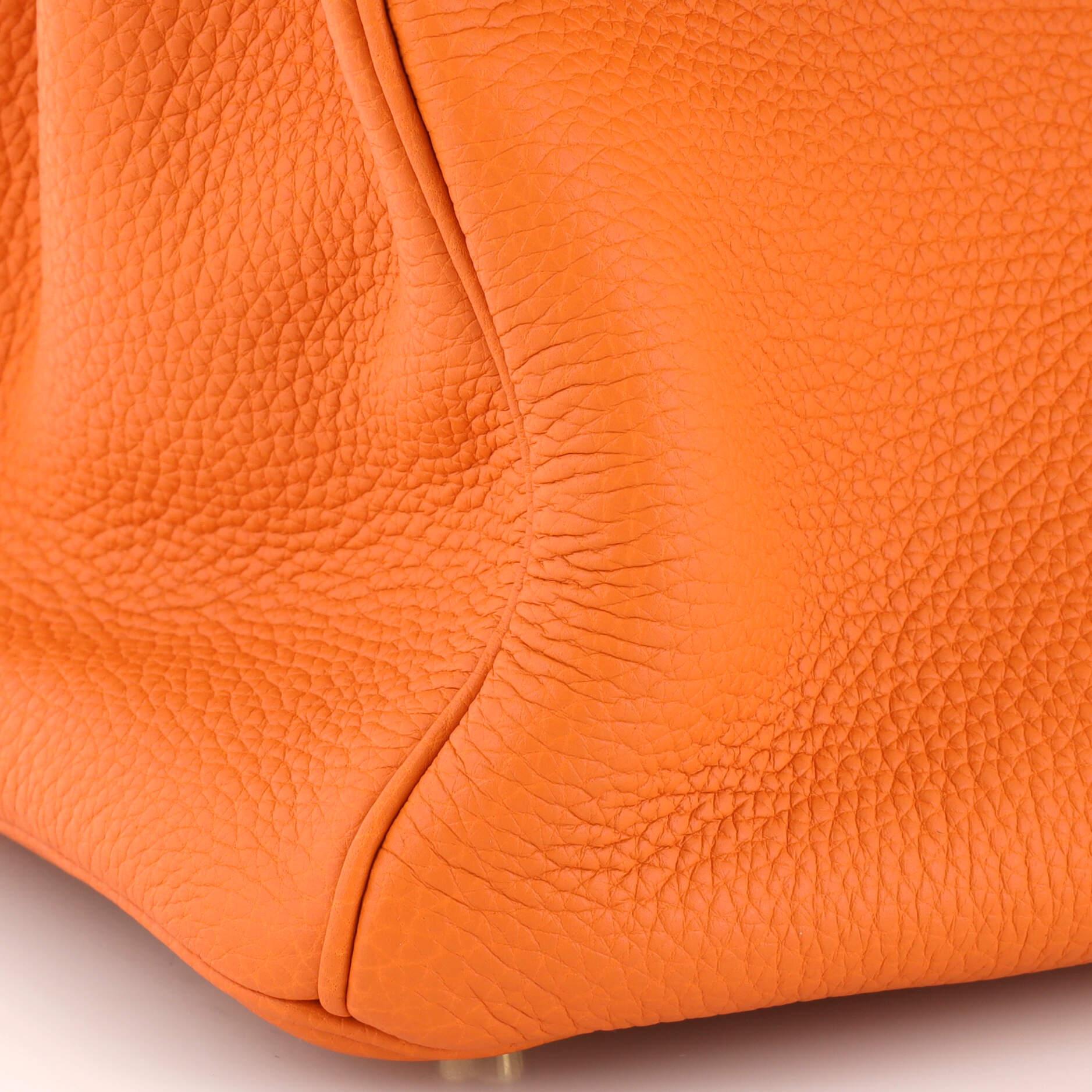 Hermes Birkin Handbag Orange H Clemence with Gold Hardware 30 5