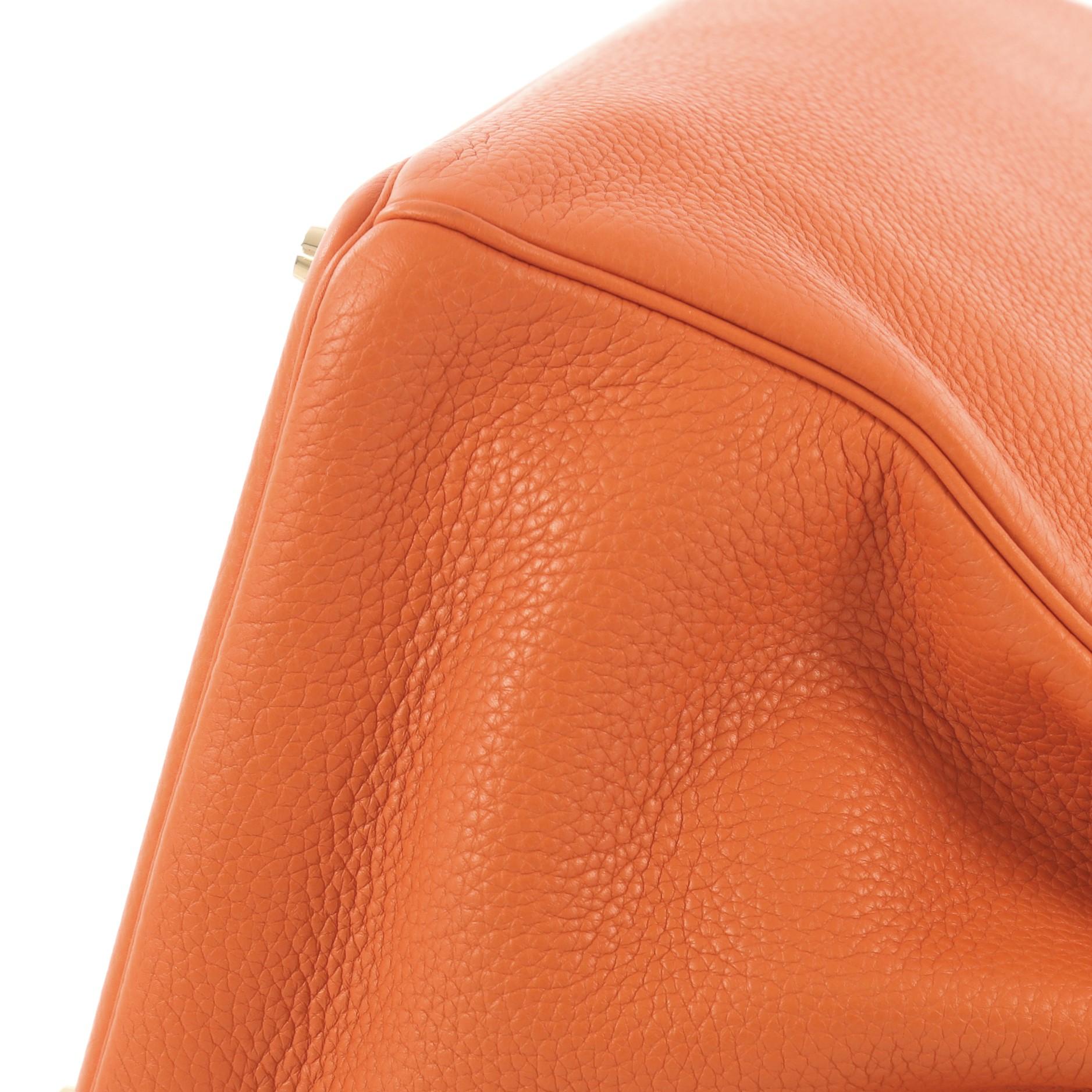 Hermes Birkin Handbag Orange H Clemence With Gold Hardware 40 3