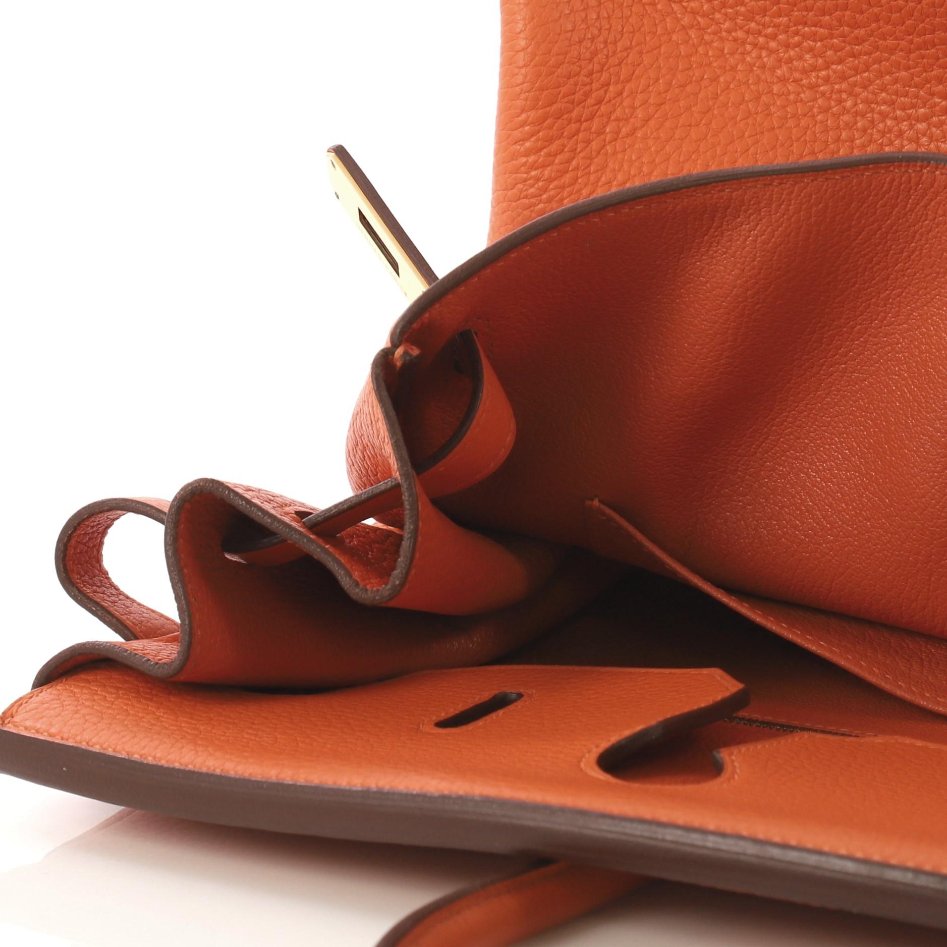 Hermes Birkin Handbag Orange H Clemence With Gold Hardware 40 5