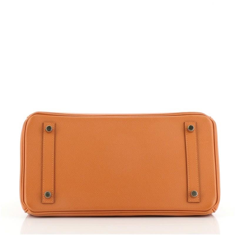 Women's or Men's Hermes Birkin Handbag Orange H Epsom with Gold Hardware 30