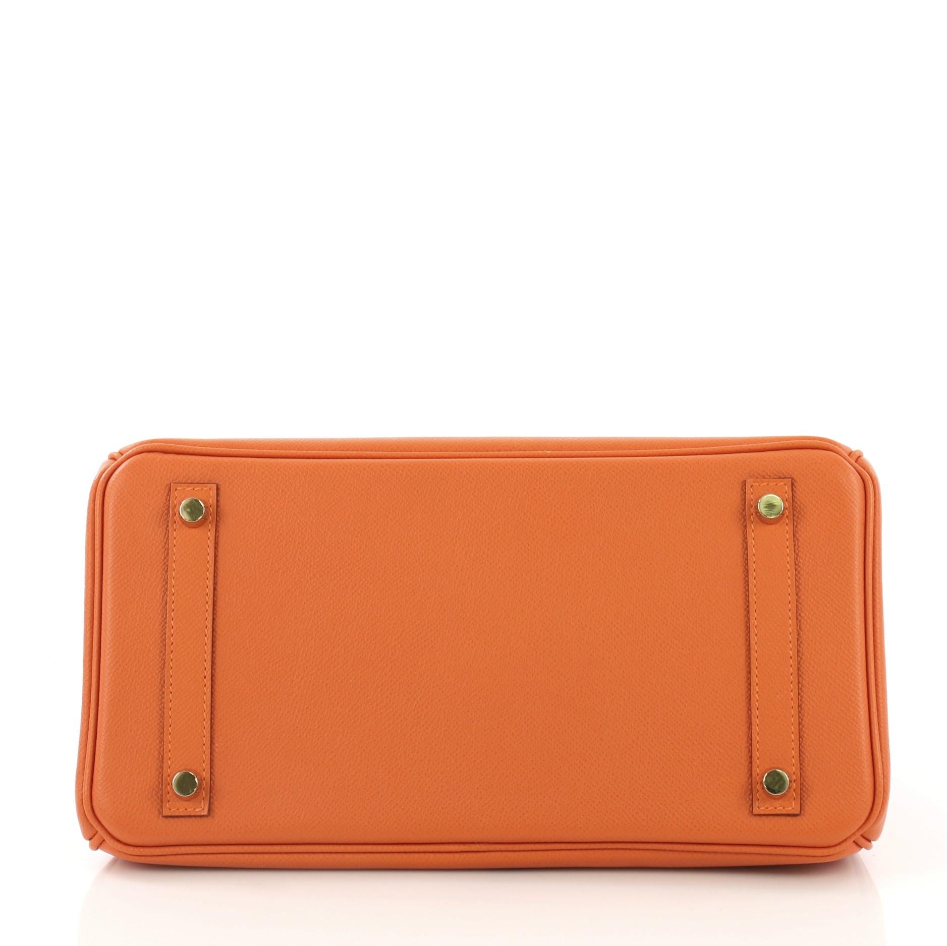 Hermes Birkin Handbag Orange H Epsom with Gold Hardware 30 1
