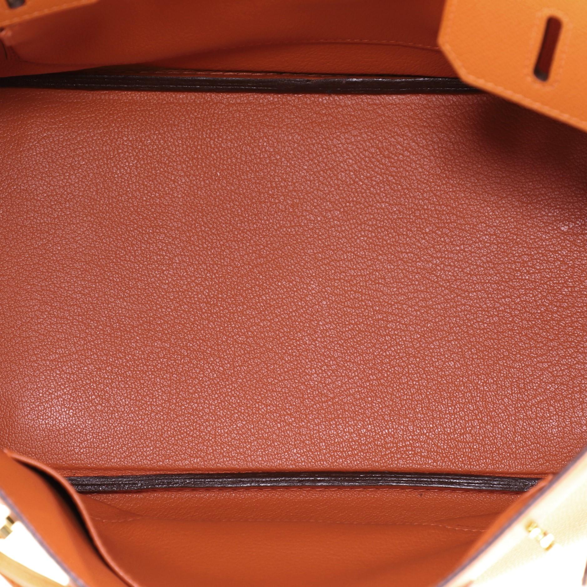 Hermes Birkin Handbag Orange H Epsom with Gold Hardware 30 1