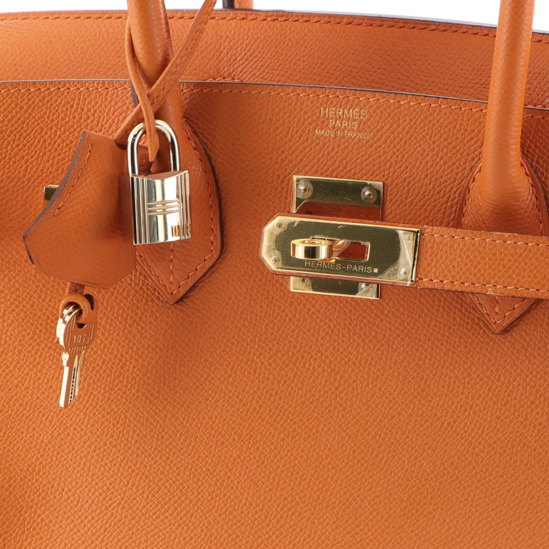 Hermes Birkin Handbag Orange H Epsom with Gold Hardware 30 2
