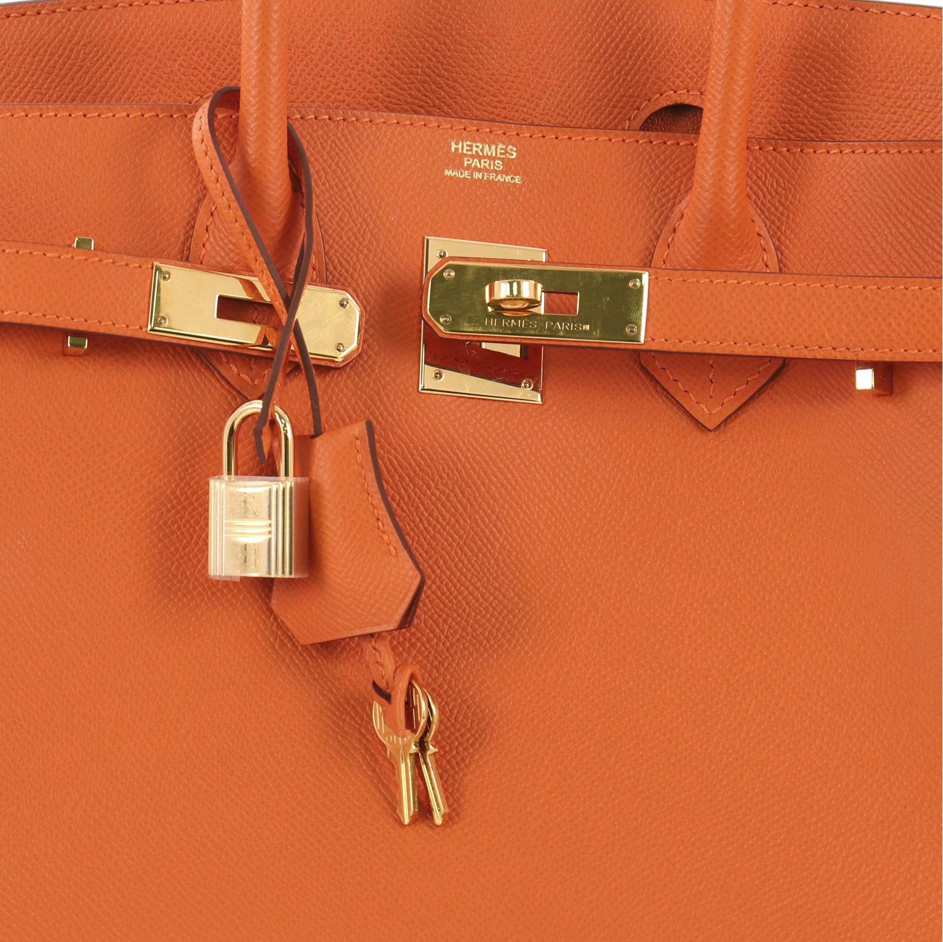 Hermes Birkin Handbag Orange H Epsom with Gold Hardware 30 3