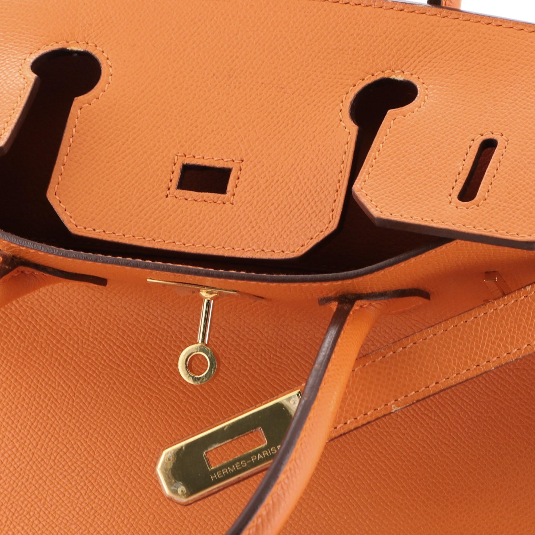 Hermes Birkin Handbag Orange H Epsom with Gold Hardware 30 3