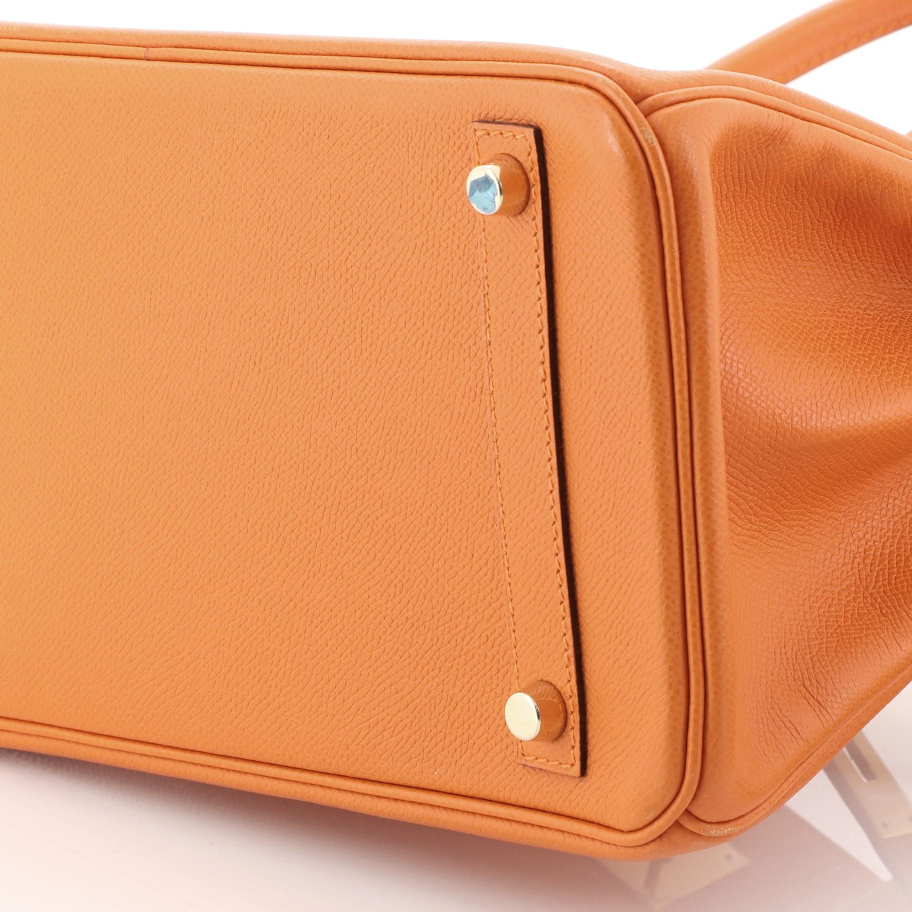 Hermes Birkin Handbag Orange H Epsom with Gold Hardware 30 4