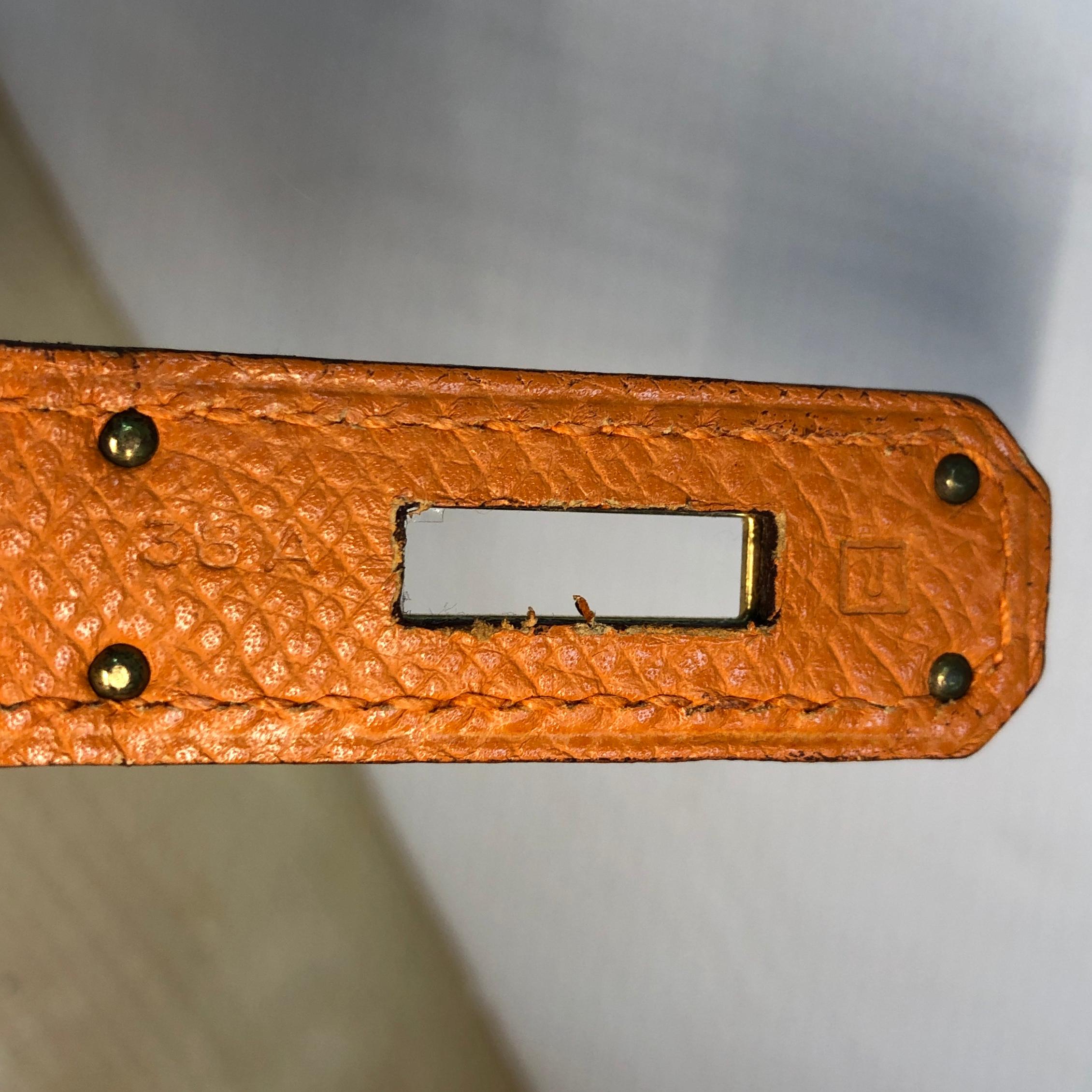 Hermes Birkin Handbag Orange H Epsom with Gold Hardware 30 5