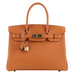 Hermes Birkin Handbag Orange H Epsom with Gold Hardware 30