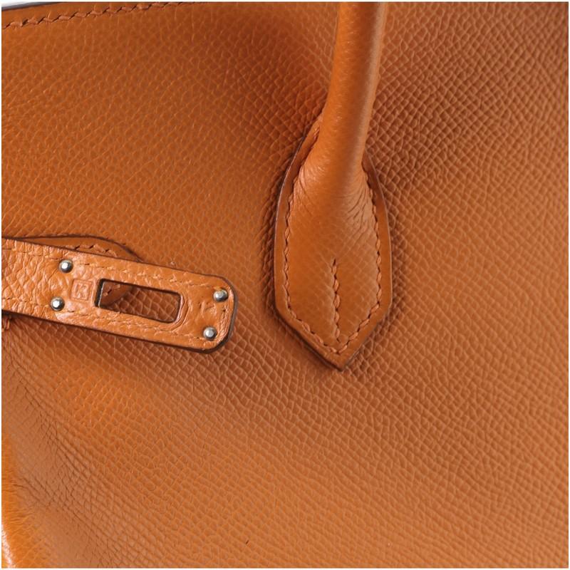 Hermes Birkin Handbag Orange H Epsom with Palladium Hardware 25 6