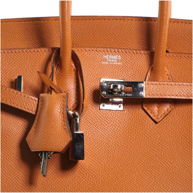 Hermes Birkin Handbag Orange H Epsom with Palladium Hardware 25 1