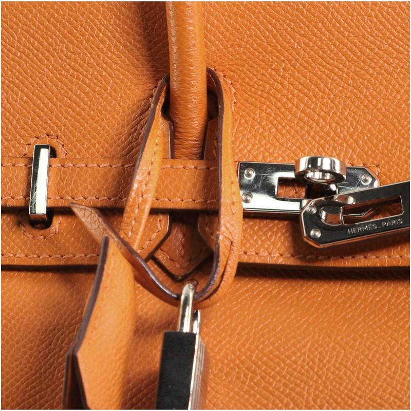 Hermes Birkin Handbag Orange H Epsom with Palladium Hardware 25 4