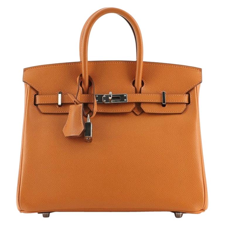 Hermes Birkin Handbag Orange H Epsom with Palladium Hardware 25