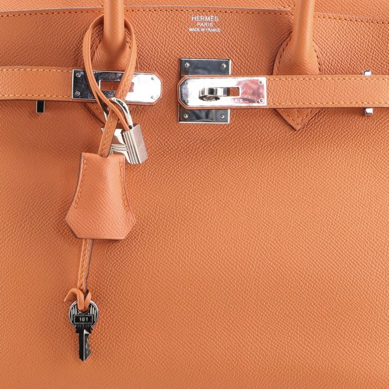 Hermes Birkin Handbag Orange H Epsom with Palladium Hardware 30 2