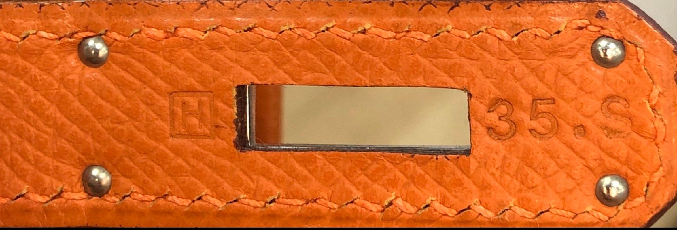 Hermes Birkin Handbag Orange H Epsom with Palladium Hardware 30 4