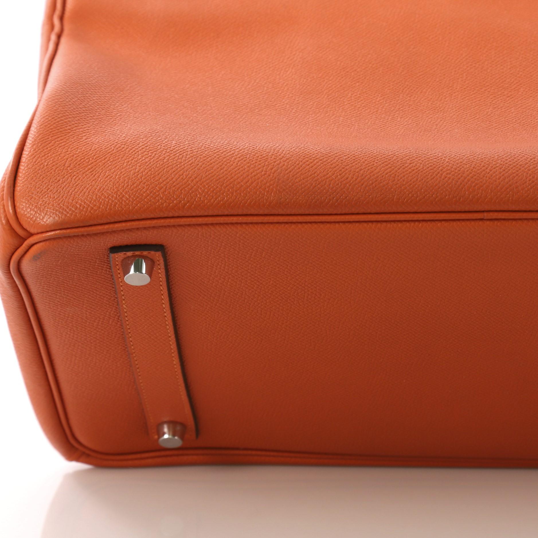 Hermes Birkin Handbag Orange H Epsom with Palladium Hardware 35 6