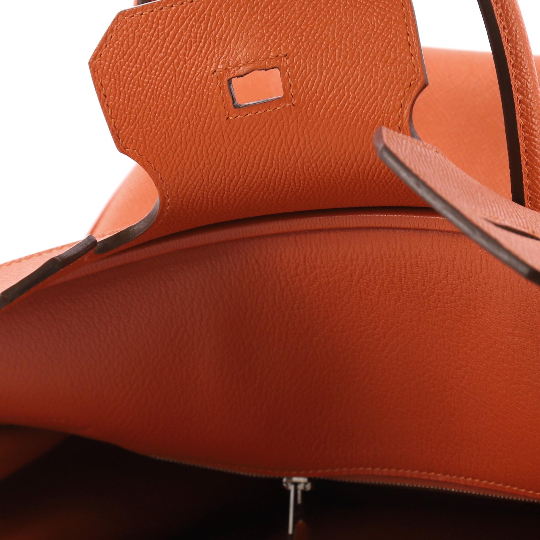 Hermes Birkin Handbag Orange H Epsom with Palladium Hardware 35 9