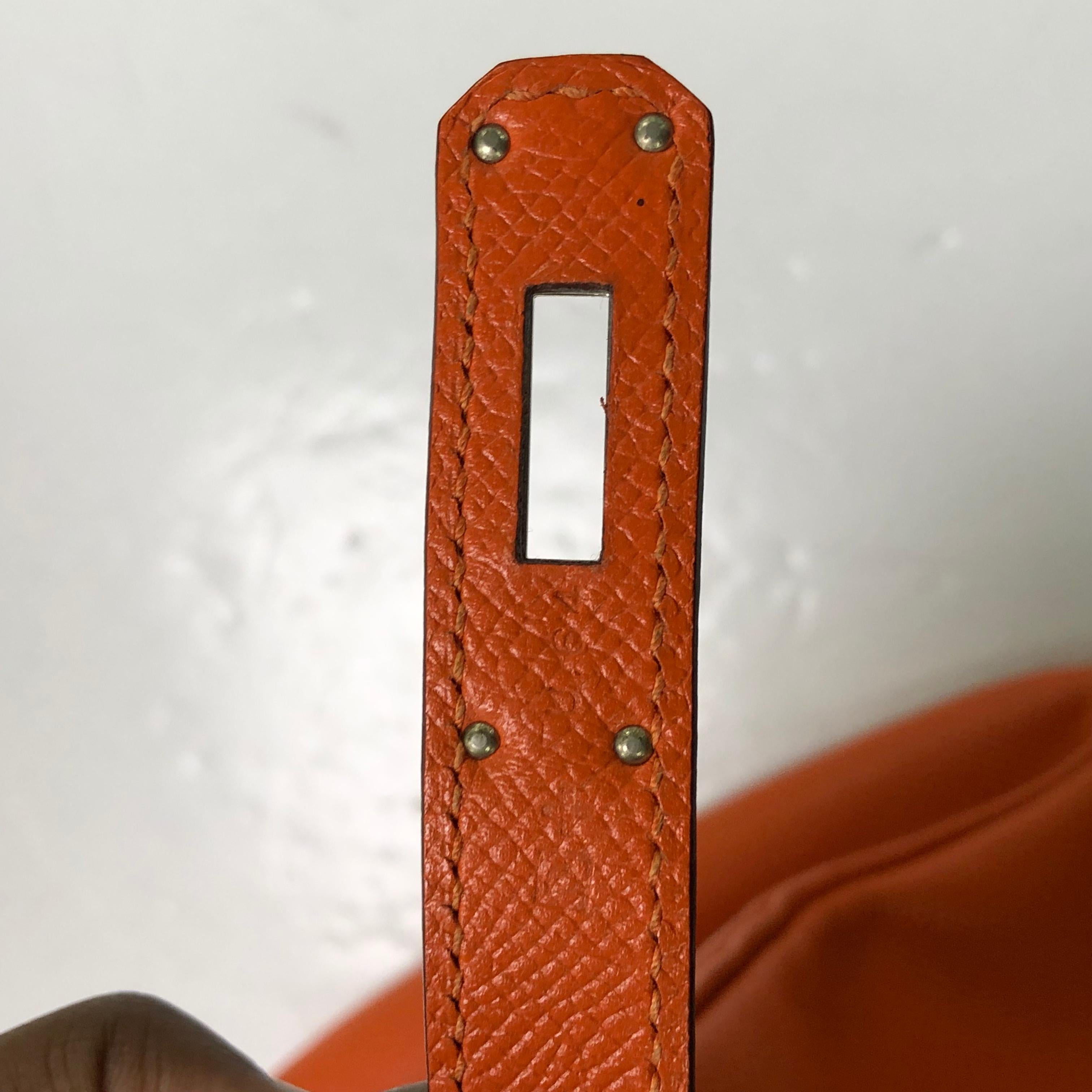 Hermes Birkin Handbag Orange H Epsom with Palladium Hardware 35 10