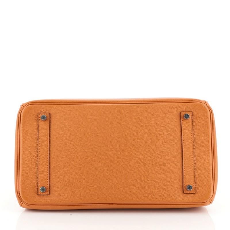 Women's or Men's Hermes Birkin Handbag Orange H Epsom With Palladium Hardware 35
