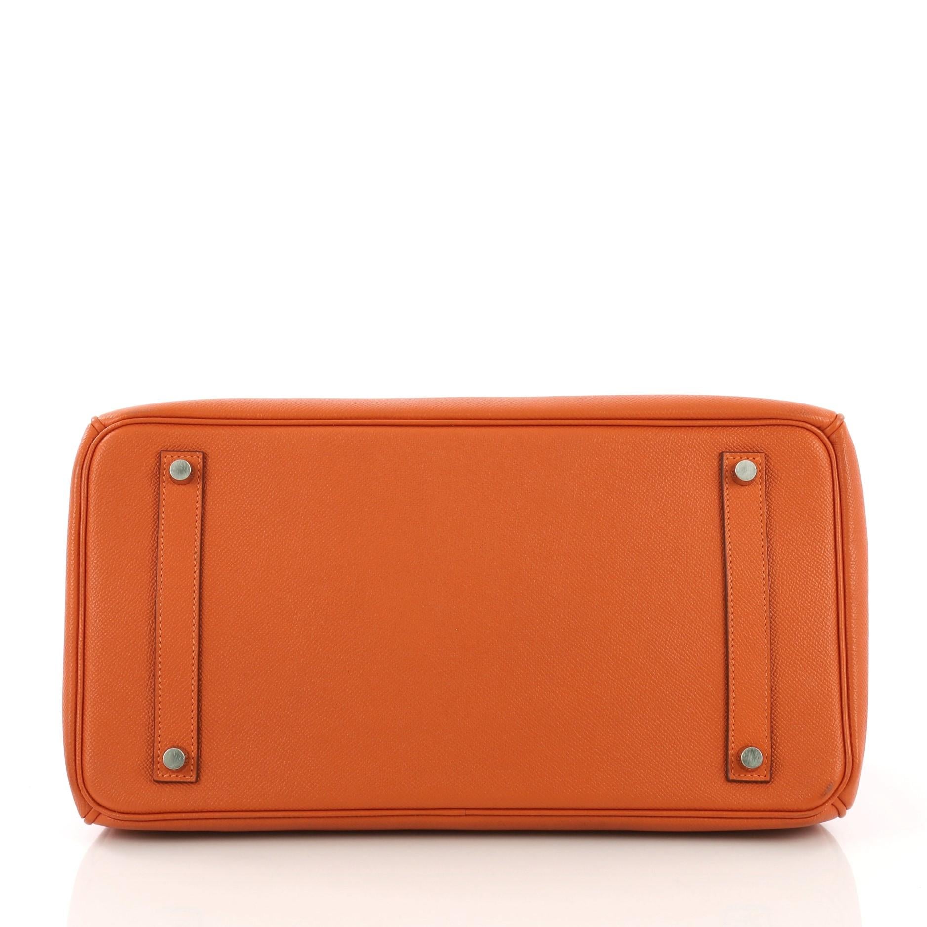 Hermes Birkin Handbag Orange H Epsom with Palladium Hardware 35 1