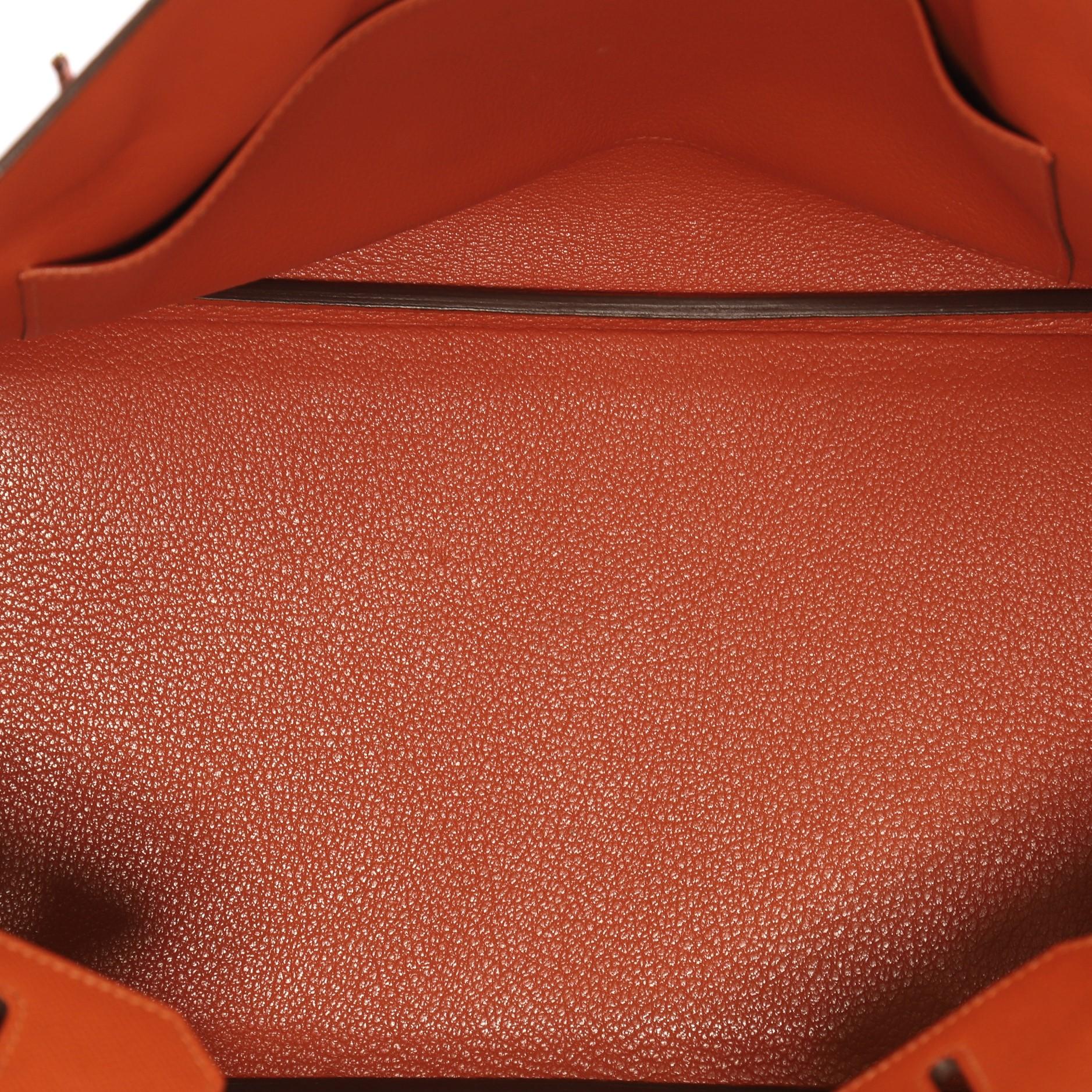 Hermes Birkin Handbag Orange H Epsom with Palladium Hardware 35 2