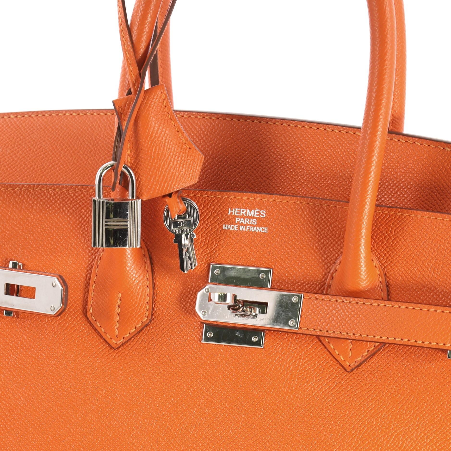 Hermes Birkin Handbag Orange H Epsom with Palladium Hardware 35 3