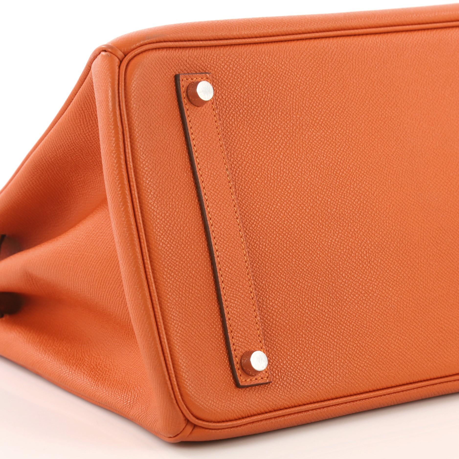 Hermes Birkin Handbag Orange H Epsom with Palladium Hardware 35 5