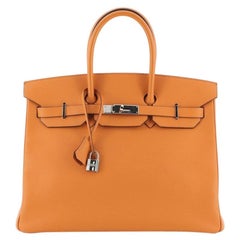 Hermes Birkin Handbag Orange H Epsom With Palladium Hardware 35 