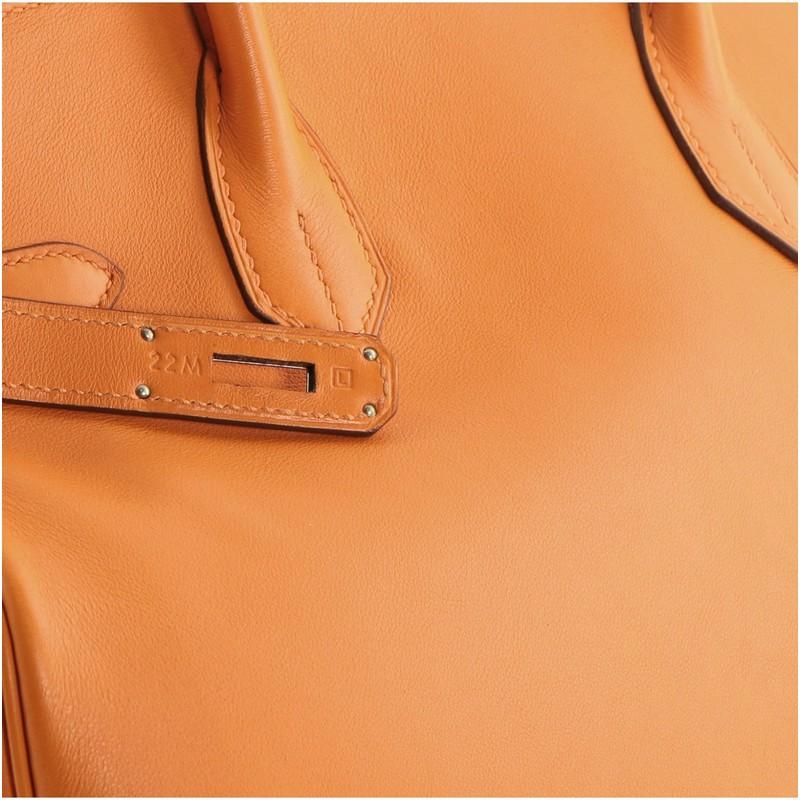 Hermes Birkin Handbag Orange H Swift with Palladium Hardware 30 6