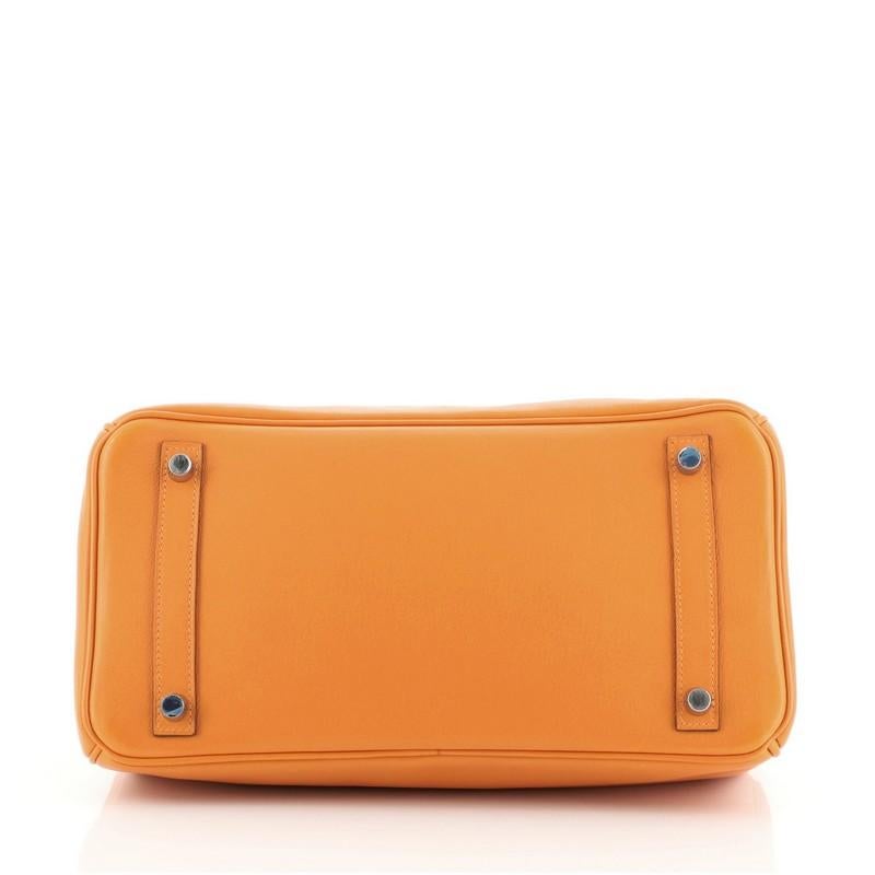 Hermes Birkin Handbag Orange H Swift with Palladium Hardware 30 1