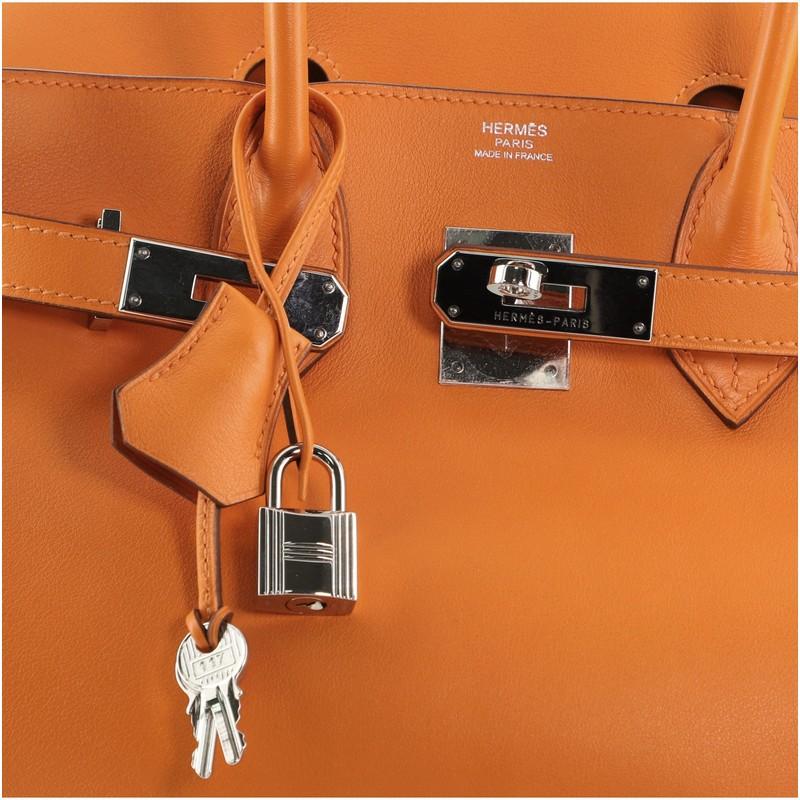 Hermes Birkin Handbag Orange H Swift with Palladium Hardware 30 5