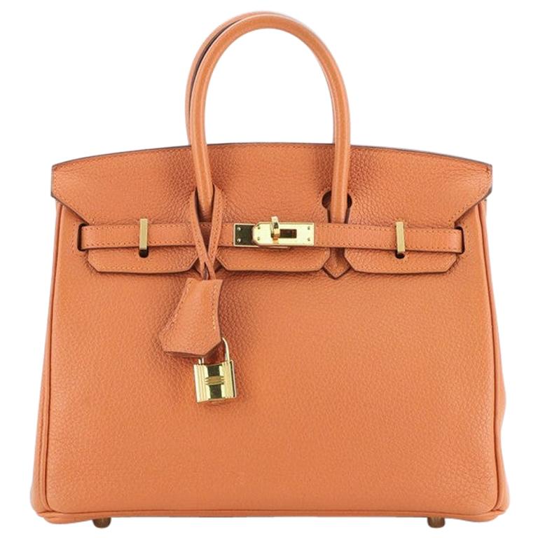 Hermes Birkin Handbag Orange H Togo with Gold Hardware 25
