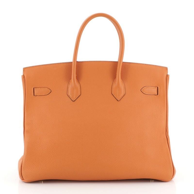  Hermes  Birkin Handbag Orange H Togo with Gold Hardware 35 In Good Condition In NY, NY