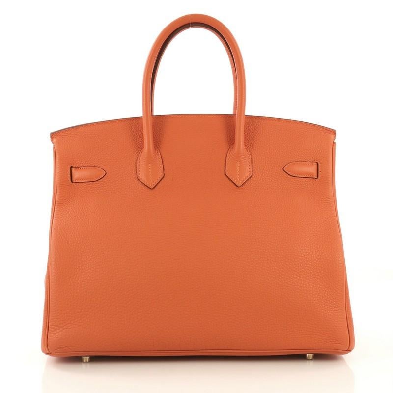 Women's Hermes Birkin Handbag Orange H Togo with Gold Hardware 35