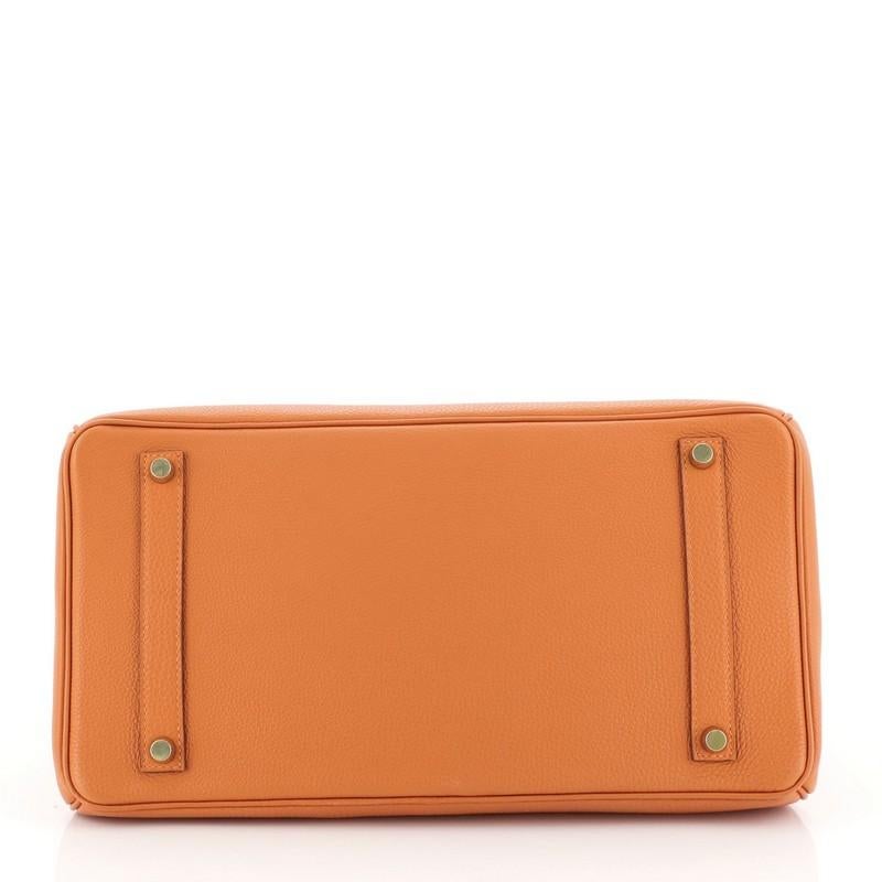 Women's or Men's  Hermes  Birkin Handbag Orange H Togo with Gold Hardware 35