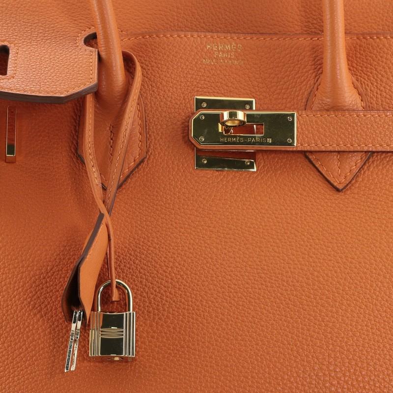  Hermes  Birkin Handbag Orange H Togo with Gold Hardware 35 2