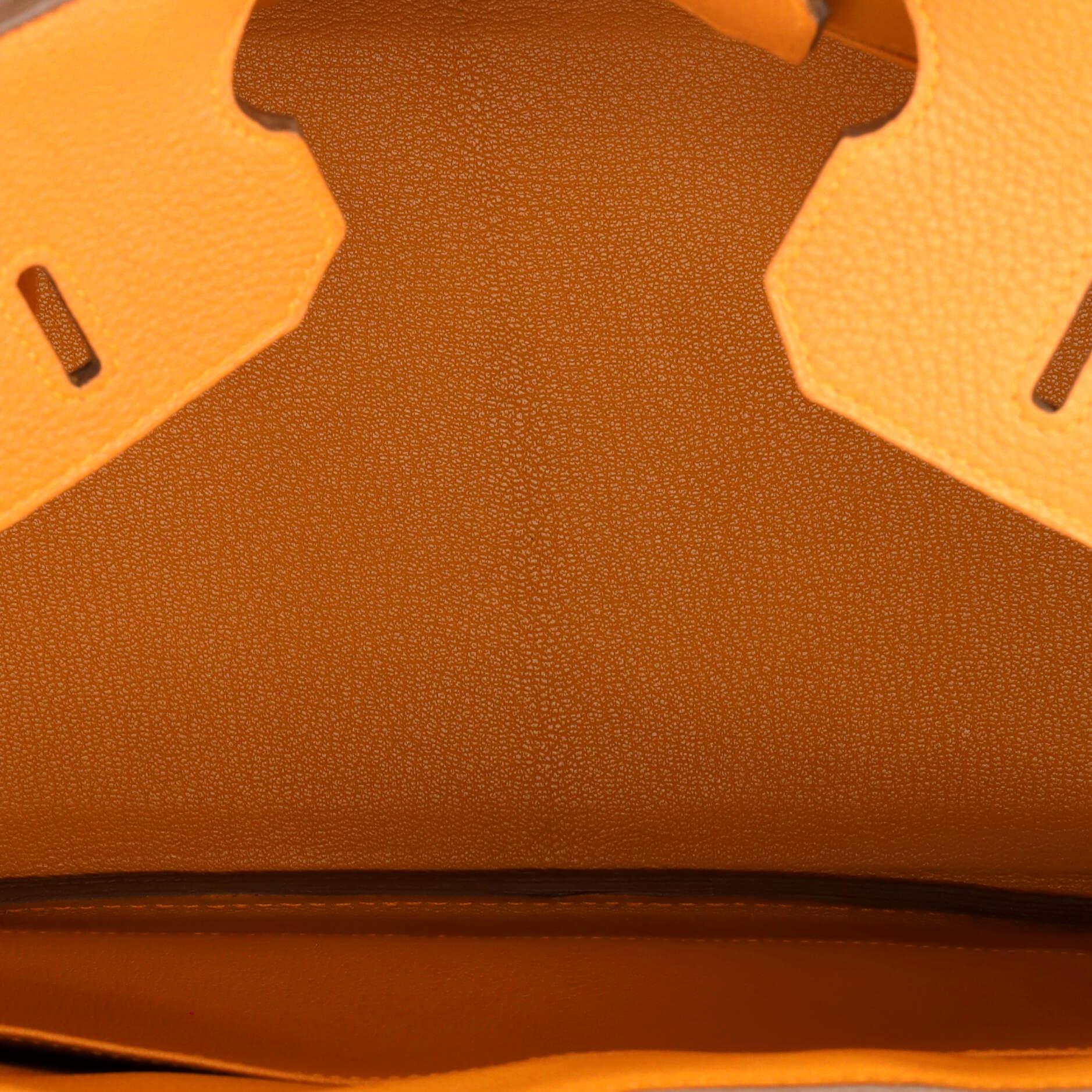 Hermès Sac à main Birkin orange H Togo avec finitions métalliques dorées 35 2