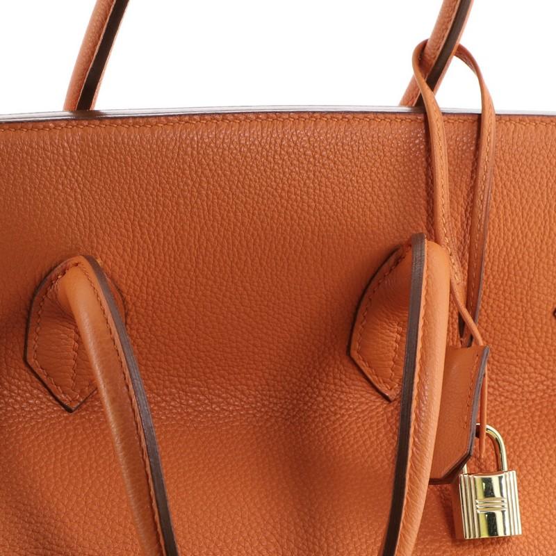 Hermes  Birkin Handbag Orange H Togo with Gold Hardware 35 4