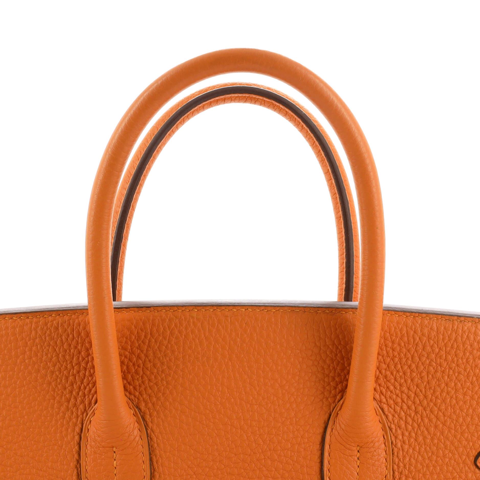 Hermès Sac à main Birkin orange H Togo avec finitions métalliques dorées 35 4