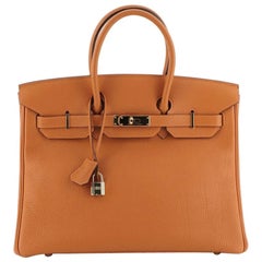 Hermes Birkin Handbag Orange H Togo with Gold Hardware 35