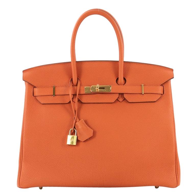 Hermes Birkin Handbag Orange H Togo with Gold Hardware 35