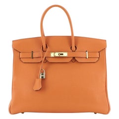 Hermes  Birkin Handbag Orange H Togo with Gold Hardware 35