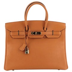 Hermes Birkin Handbag Orange H Togo with Gold Hardware 35