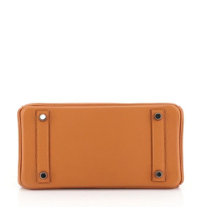 Women's or Men's Hermes Birkin Handbag Orange H Togo With Palladium Hardware 25