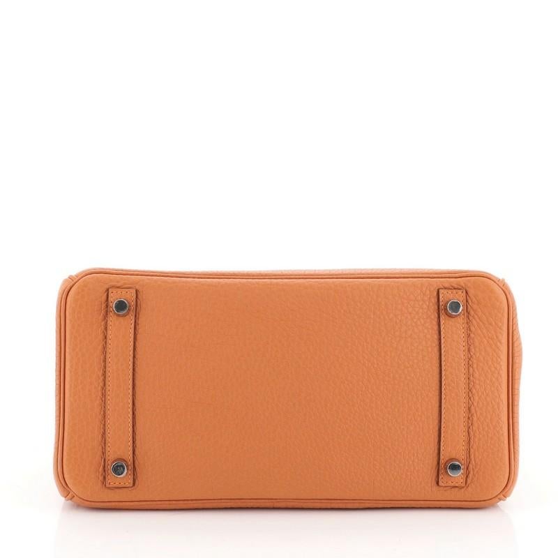 Women's or Men's Hermes Birkin Handbag Orange H Togo with Palladium Hardware 30